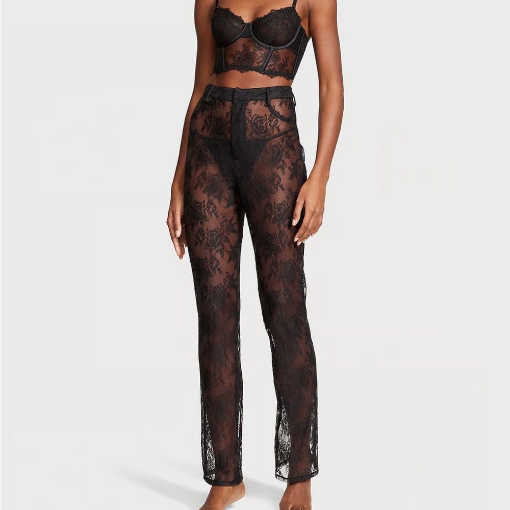 Sheer Rose Lace Victorias Secret Archive Pants